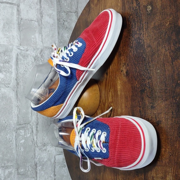 Vans Other - Vans Multicolor Corduroy Sneakers - Red, Blue, Orange